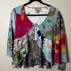 Sacred Threads Multicolored Cardigan Top